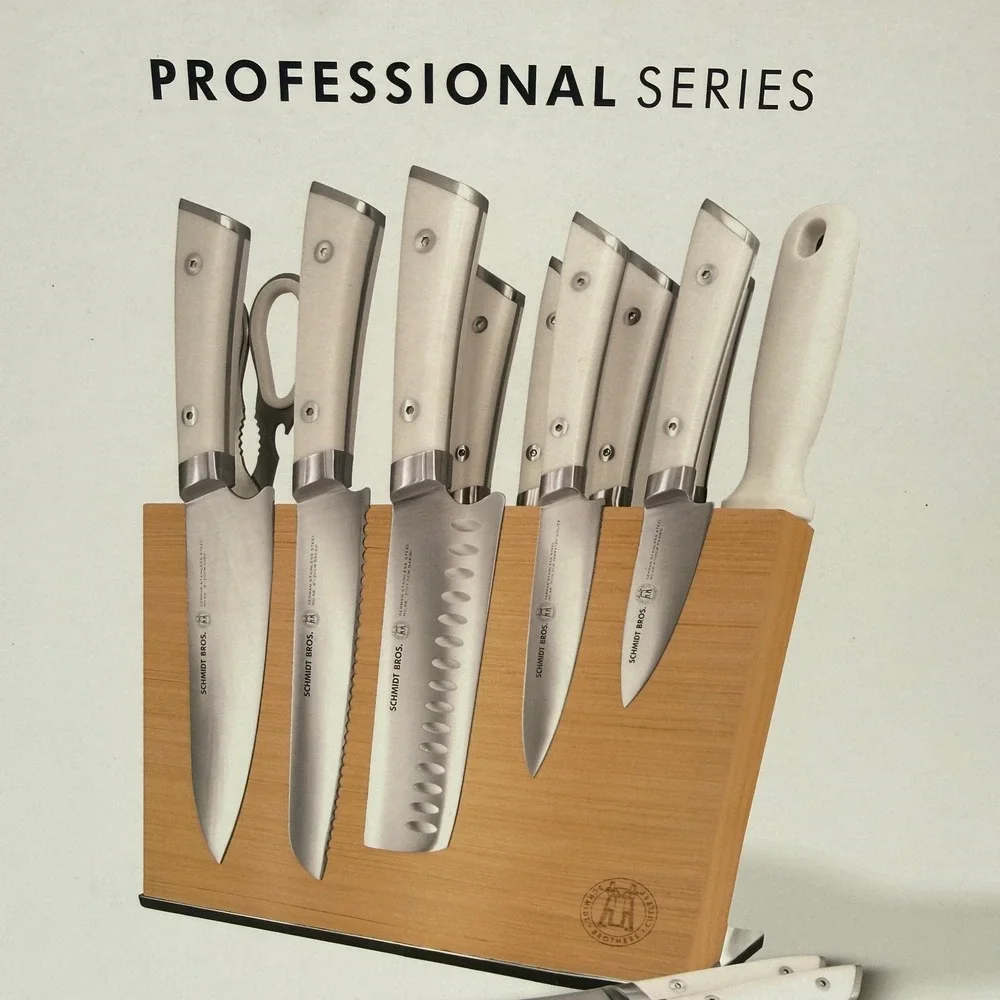 SCHMIDT BROS Professional Series 14pc Knife Set Forged Steel Magnetic Block NEW
